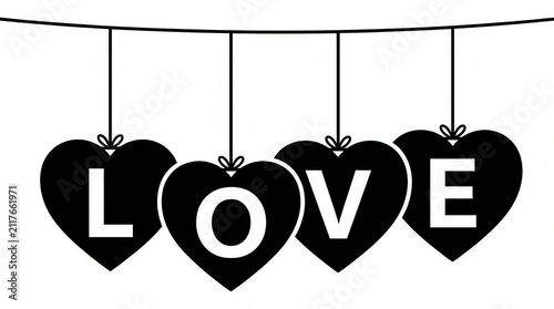 garland of hearts vector 