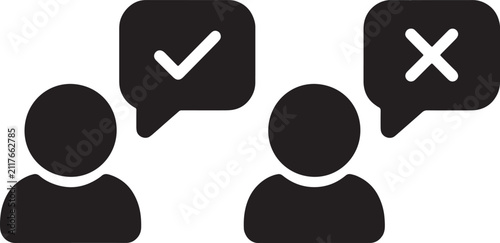 Customer Feedback Icon Set with Positive and Negative Review Chat Bubbles Vector