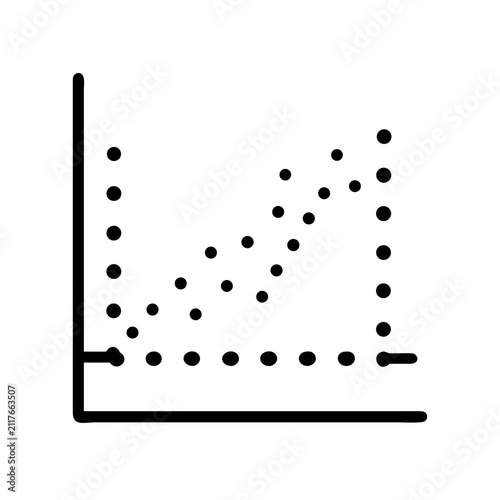 Scatter plot graph icon representing statistical data distribution.