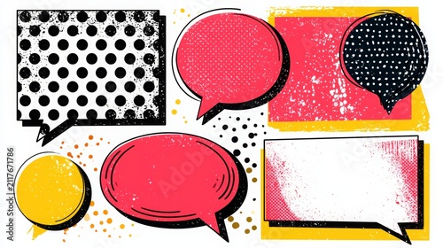 Collection of speech bubbles isolated on a white background