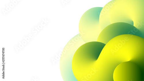 Abstract blending gradient 3d fluid shapes background