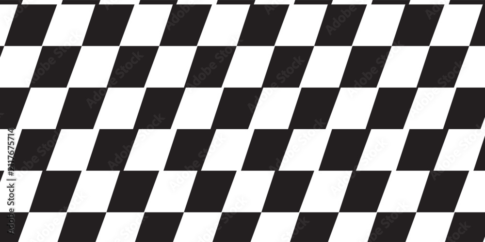 Obraz premium Black and white checkered vector graphic design with diagonal pattern