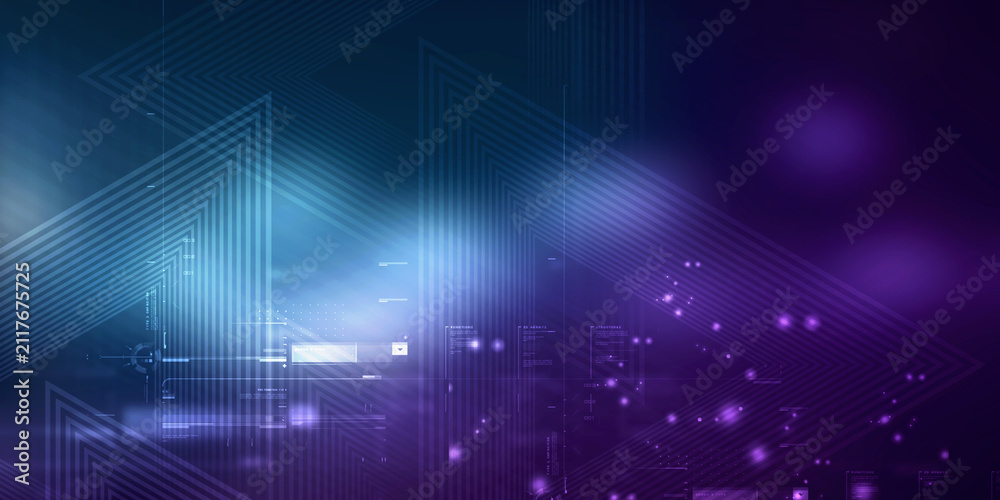 Obraz premium 2d illustration Abstract futuristic electronic circuit technology background
