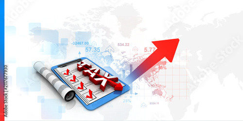 3d illustration Stock market online business concept