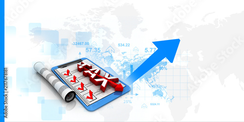 3d illustration Stock market online business concept