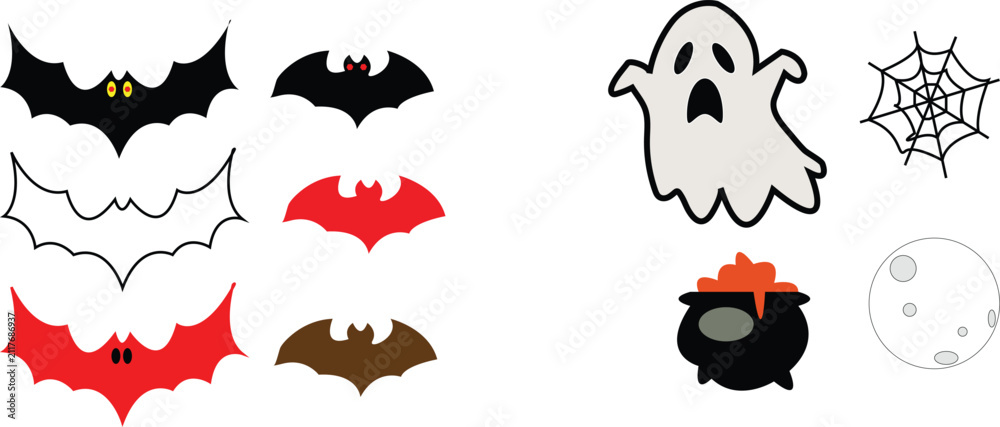 Obraz premium Vector Set of Cartoon Fire Flame Icons with Abstract Blaze Shapes for Logo Design Halloween Symbols Creative Branding and Decorative Vector Illustration