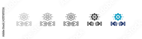 conflict resolution icon set consisting of multiple styles vector illustration. editable stroke