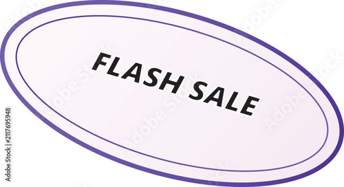 Cuadro en lienzo Flash sale promotional oval badge with purple outline and bold black text on whi