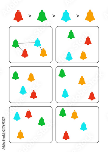 Colorful bells arranged in a pattern for Black Friday concept  