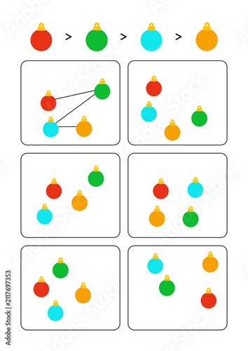 Colorful ornaments arranged in a playful pattern on white background  