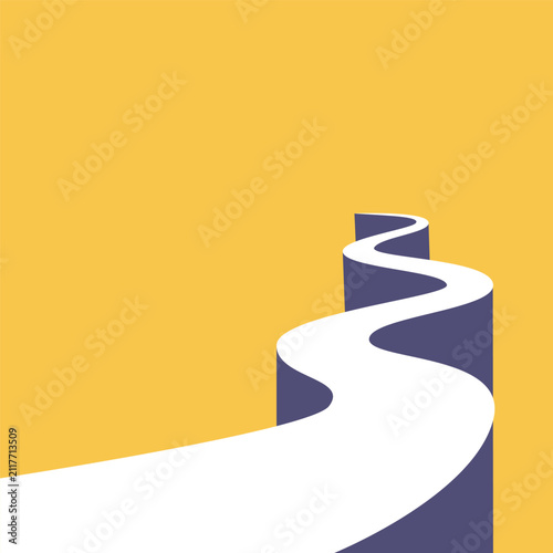 Winding path vector illustration. Road to success concept