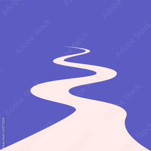 Winding path vector illustration. Road to success concept