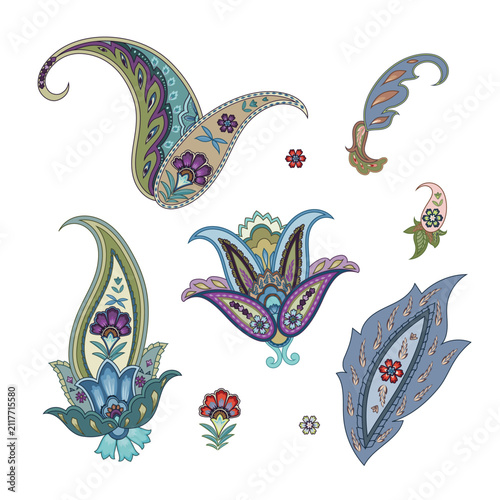 Paisley collection. Vector illustration, ethnic motif