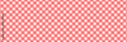 Принти на полотні Pastel pink and white diagonal gingham check plaid pattern background texture fo