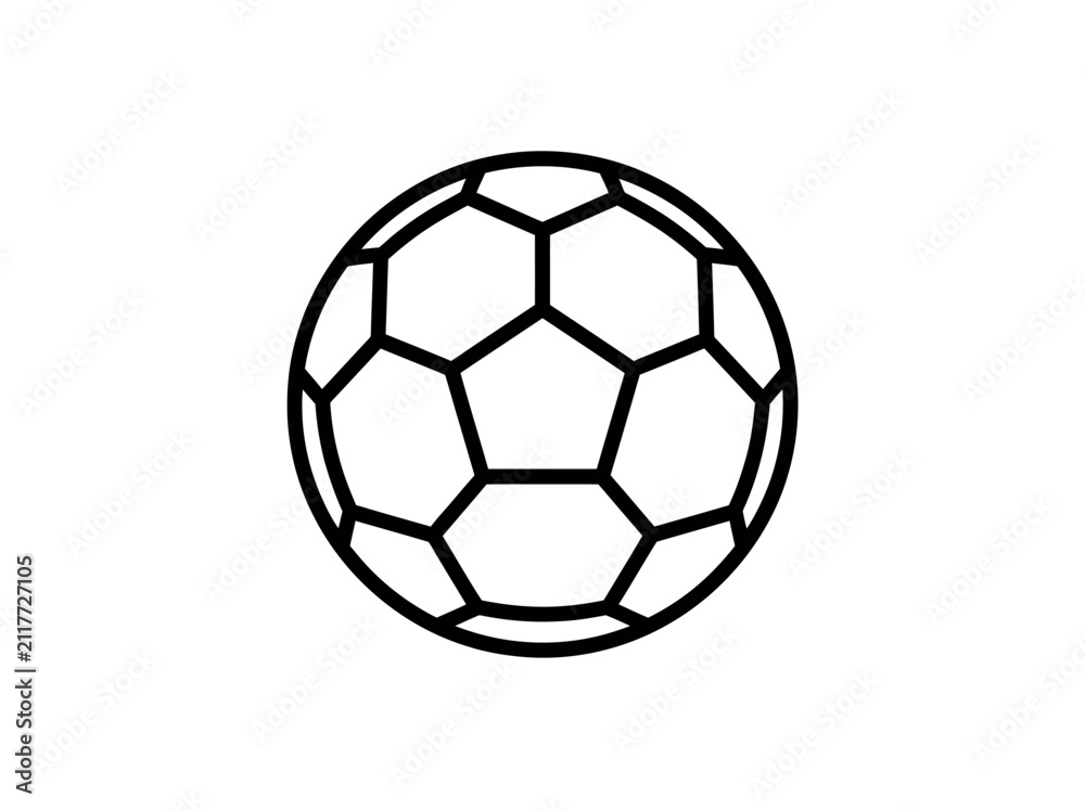 Naklejka premium Classic soccer ball outline isolated on white background sport equipment