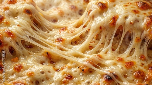 Gooey melted cheese pull close up delicious comfort food concept