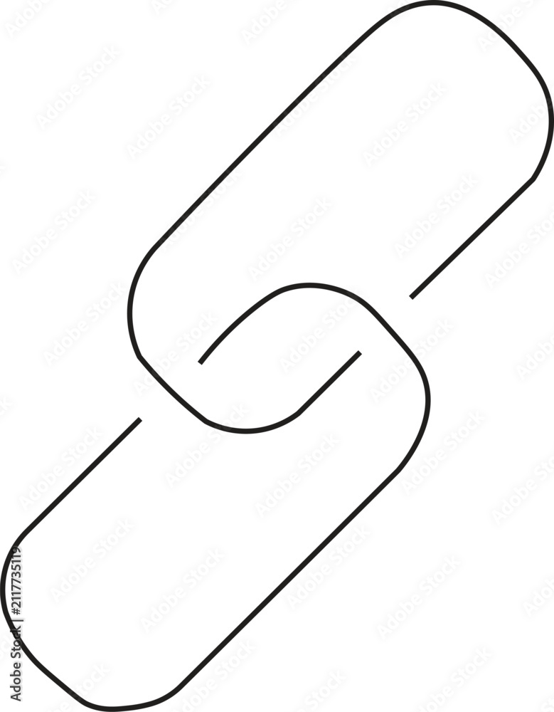 Obraz premium Black Chain Link Outline Symbol