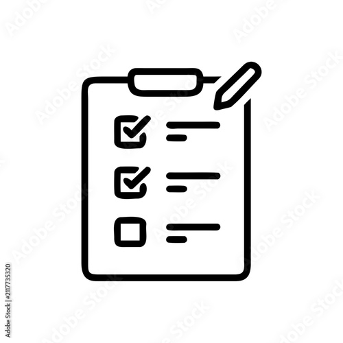 Clipboard with checklist and pencil symbolizing task completion.