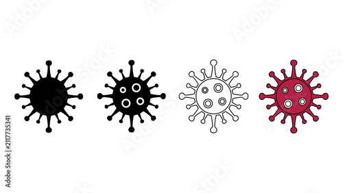Virus cell or bacteria microorganism icon.