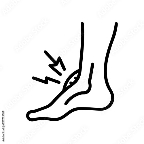 Ankle injury icon featuring foot swelling and inflammation indicators.