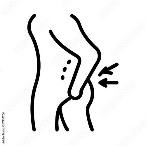 Back pain and spine injury line icon for medical and physical health.