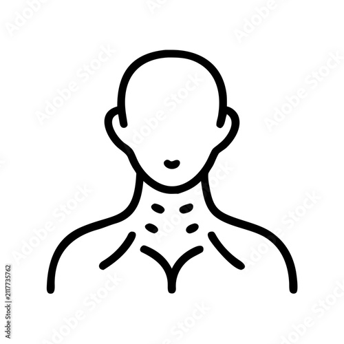 Neck pain line icon, medical health problem vector illustration isolated on white.