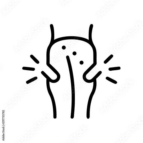 Leg pain line icon, body ache vector illustration isolated on white background.