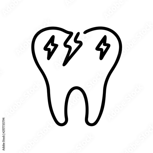 Tooth pain and dental discomfort with lightning symbols.