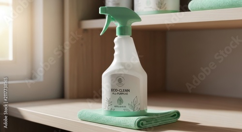 Eco-Friendly All-Purpose Cleaner Bottle With Microfiber Cloth For Home Cleaning