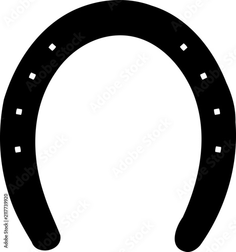 Horseshoe silhouette represents a classic symbol of good luck and traditional equestrian heritage.
