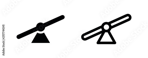 Foto Seesaw or balance icon, representing equilibrium, comparison, stability, and equal weight or fairness