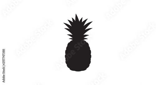Pineapple Silhouette Against A White Background Silhouette