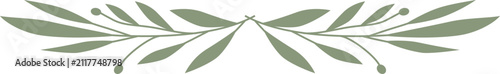 фотографія Two olive branches cross to form a decorative motif with leaves and berries