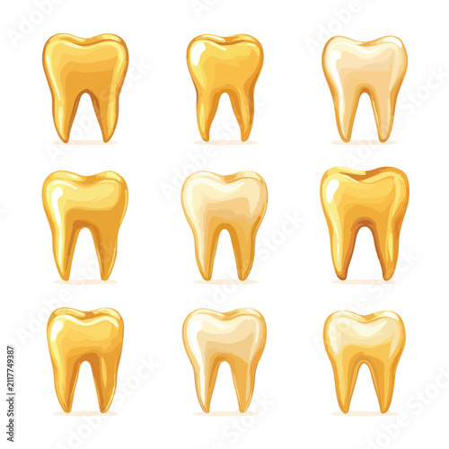 set of golden teeth