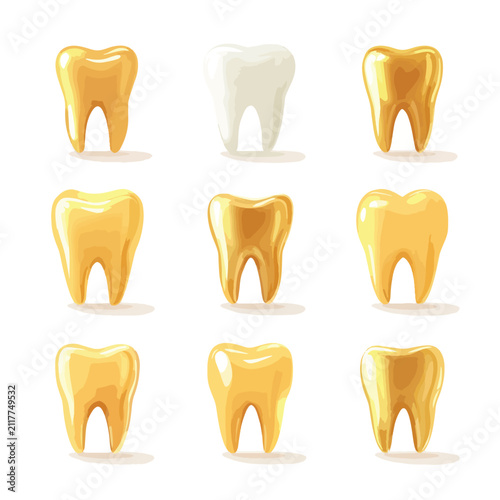 set of golden teeth