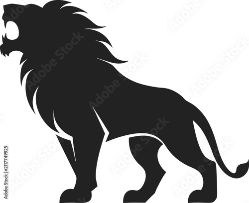 Majestic Lion Wildlife Silhouette Isolated Vector Design