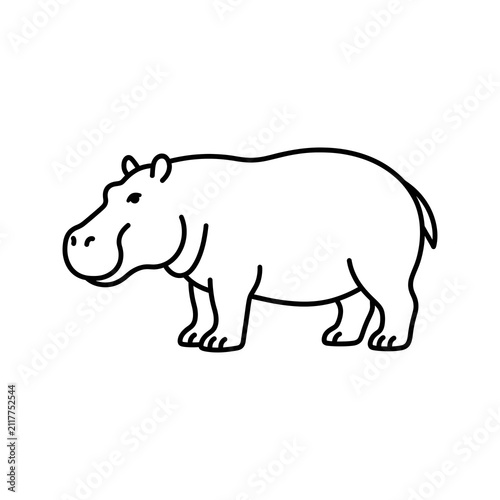 Hippopotamus Outline Vector Icon