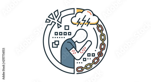 Mental Health Struggle and Overcoming Adversity Concept