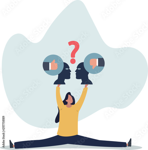 фотографія Perception process to interpret information, though or opinion depend on personality or perspective,life situation and activities