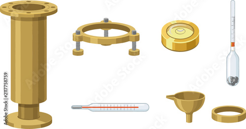 Canvastavla Petroleum Testing Equipment and Oil Analysis Tools Set Featuring Marsh Funnel, V
