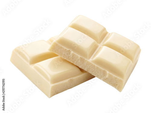 Obraz na plátně White chocolate bars stacked, isolated on transparent background