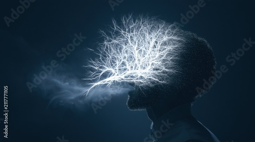 Silhouette Speaks as Sound Merges Into a Luminous Network That Spreads Outward Like Branches