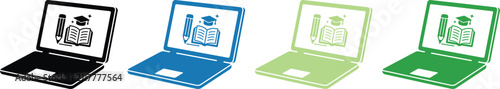 Fotografía E Learning And Distance Education Laptops Concept Set