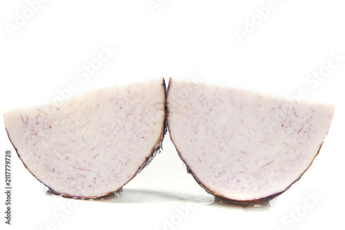 Фотография Fresh Lipu Taro from Guangxi China Cut in Half Studio Shot