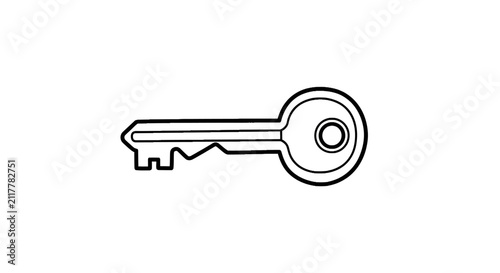 A single metal house key.