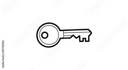 A single traditional metal key.