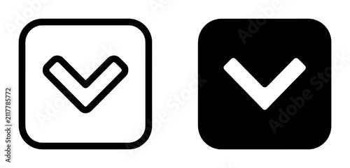 Konstfotografi Download Icons Set, Down Arrow Symbols, Vector UI Elements for Web and App Desig