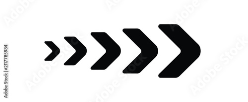 Chevron arrows progression icon featuring forward movement, acceleration direction, advancement design, and geometric sequence vector illustration.