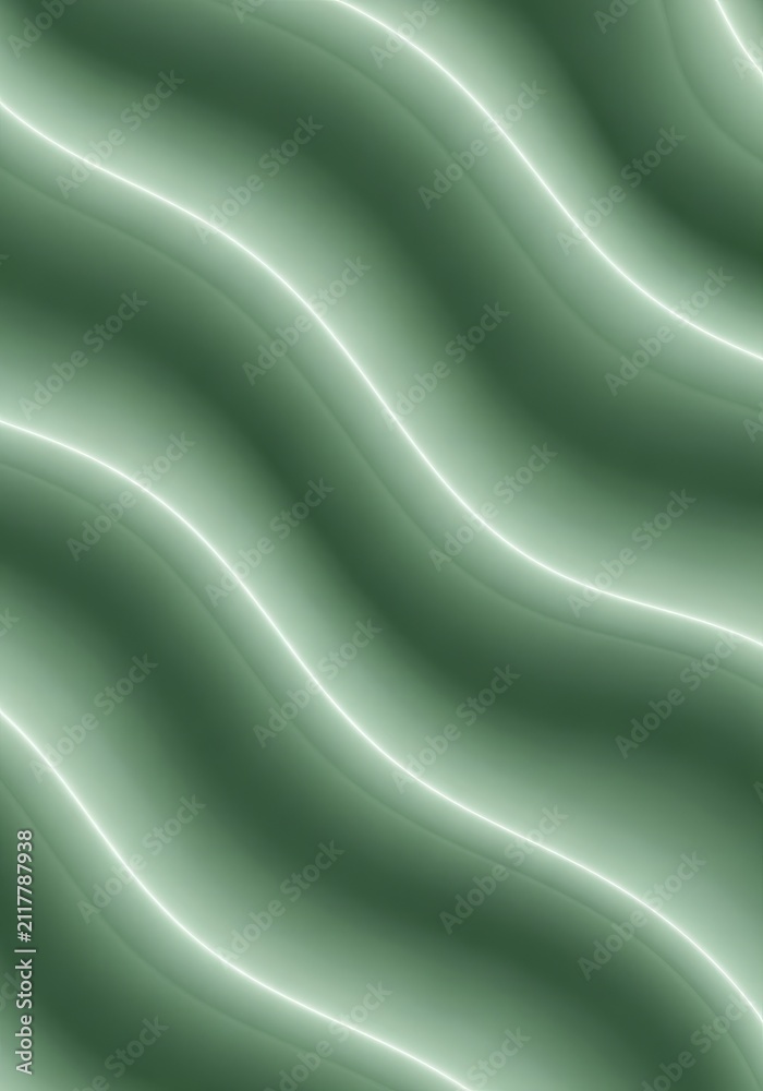 Fototapeta premium Abstract Sage Green Wavy Silk Texture Background with Elegant Soft Light Highlights for Luxury Design