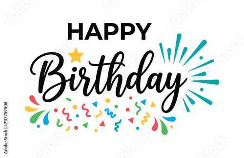Vibrant colorful birthday greeting card design